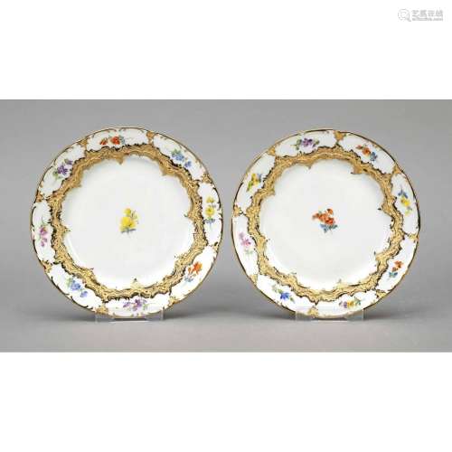 A pair of small ornamental plates