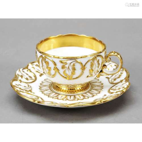 A ceremonial cup and saucer, KPM