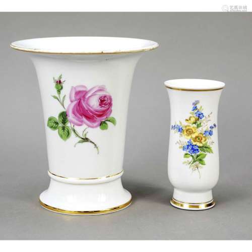Two vases, Meissen, 20th c., 2nd