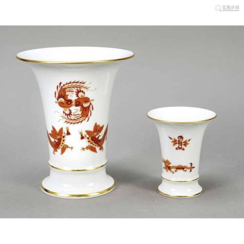 Two vases, Meissen, 1970s, 1st an