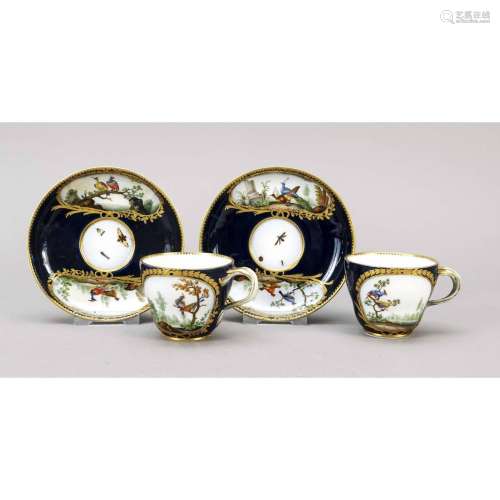 Two cups with saucer, Meissen, do