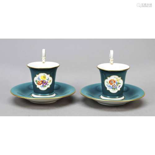 Pair of demitasse cups with sauce