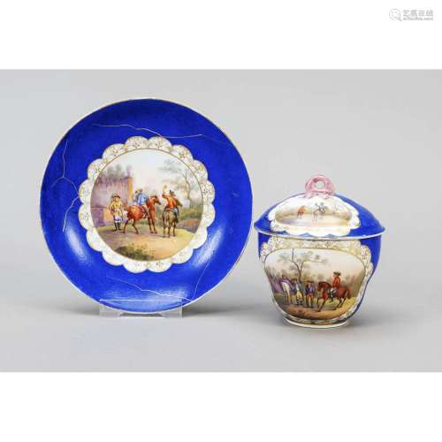 Lidded cup with saucer, Meissen,