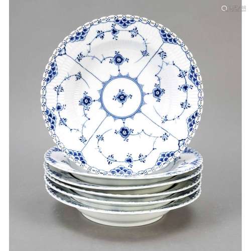 Six plates, Royal Copenhagen, Den