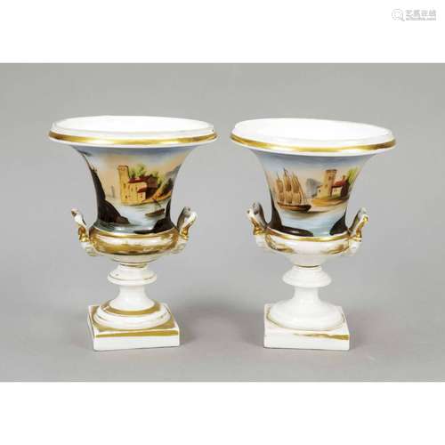 Pair of crater vases, 19th c., ro