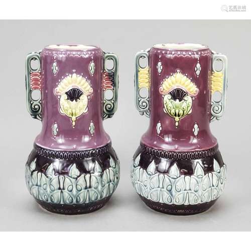 Pair of Art Nouveau ceramic vases