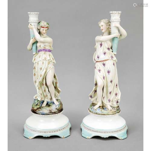 Pair of figural candlesticks, pro