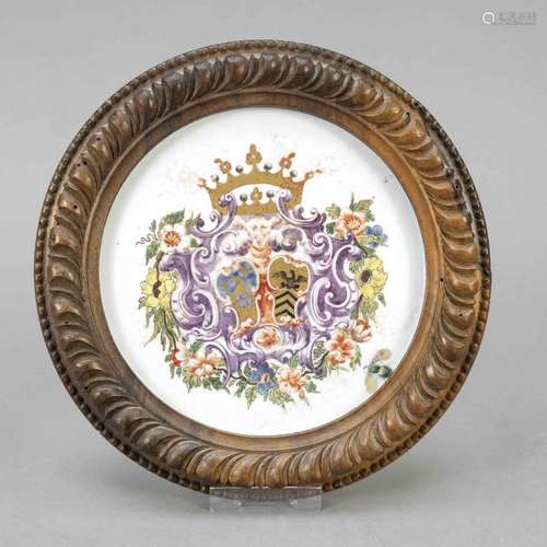 Plate with coat of arms, Ginori M