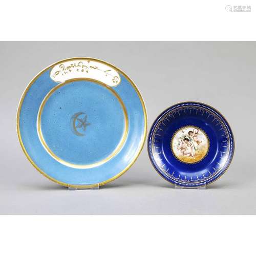 Two plates, 20th c., small plate