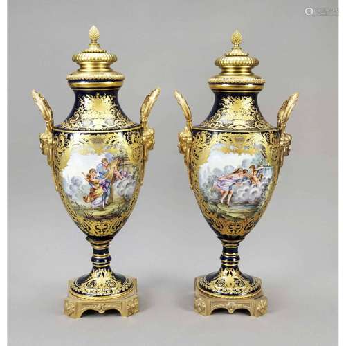 Pair of Sevres style ostentatious