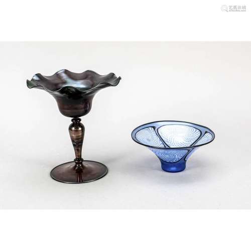 Top bowl and round bowl, Lauscha,