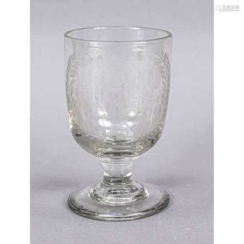Goblet glass, 19th century, round