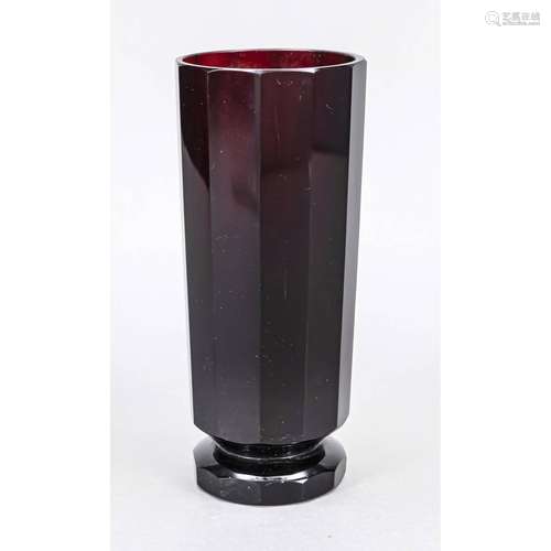 Vase, c. 1900, Moser (?), polygon