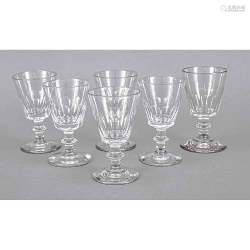 Six liqueur glasses, 19th/20th c.