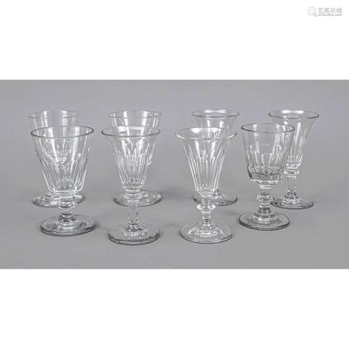 Eight liqueur glasses, 19th/20th