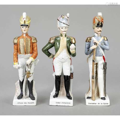 Three militaria figures, 20th cen