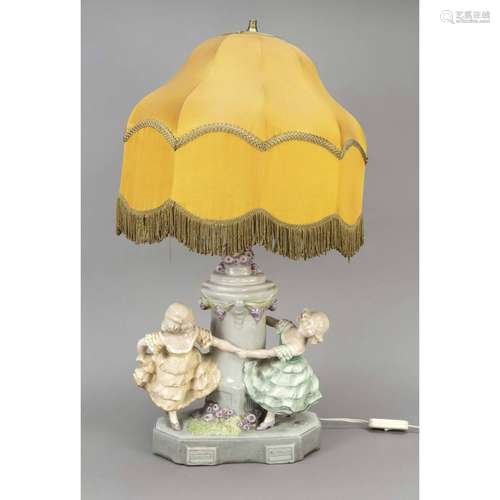 Figural table lamp, w. Bohemia ar