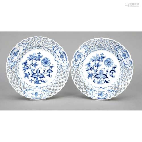 Two basket plates, Carl Teichert,