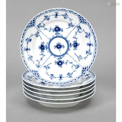 Six cake plates, Royal Copenhagen