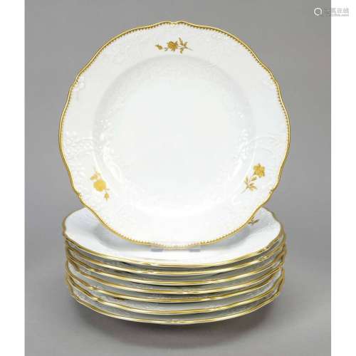 Set of 8 dinner plates, Meissen,