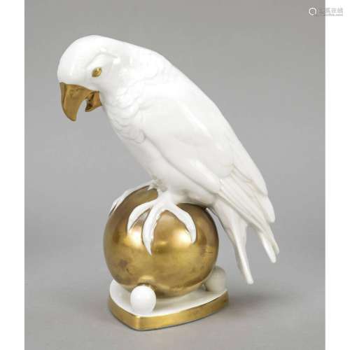Parrot on gold ball, Hutschenreut