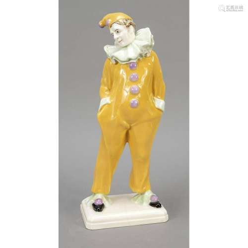 Standing Pierrot in yellow costum