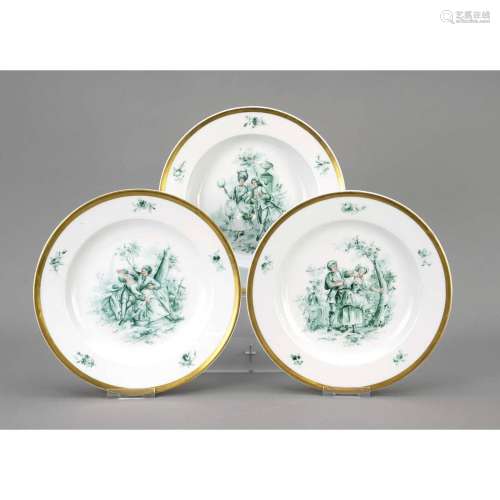 Three plates, Meissen, 19th centu