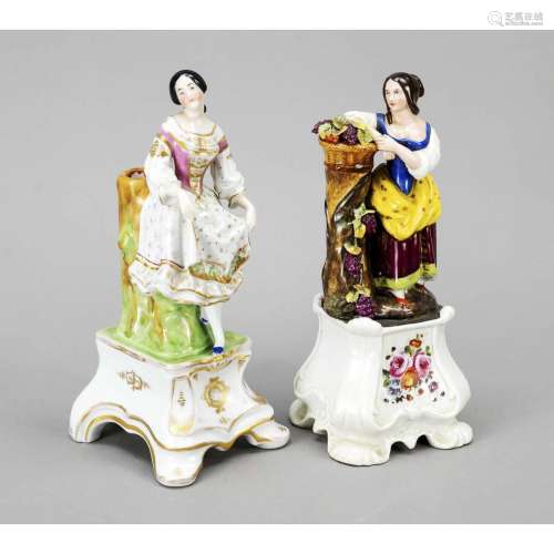 Two figural side plates, France,