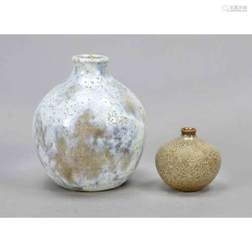 Two spherical ceramic vases, 20th