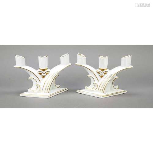 Pair of Art Deco candlesticks, 3-