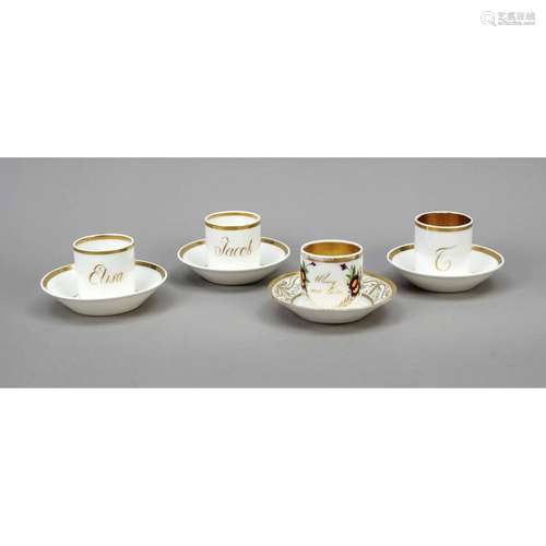 Four cups with saucer, w. Thuring