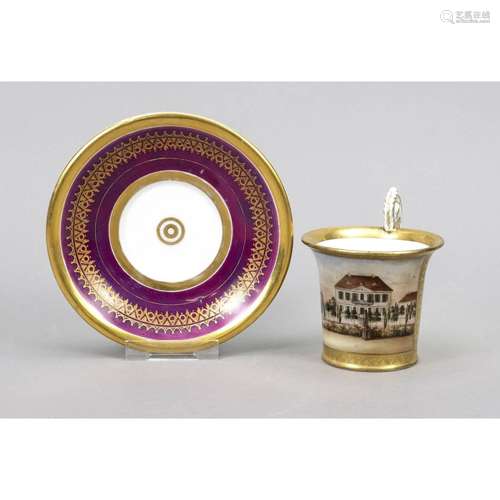 View cup and saucer, German, 19th