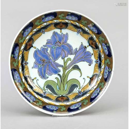 Art Nouveau plate, Rozenburg, c.