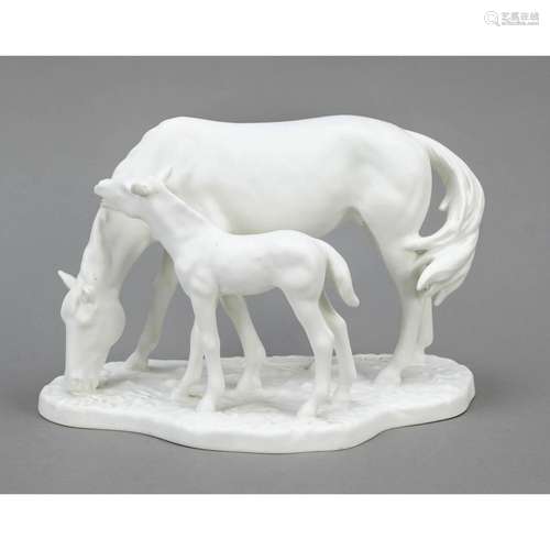 Group of horses, Goebel, 20th cen