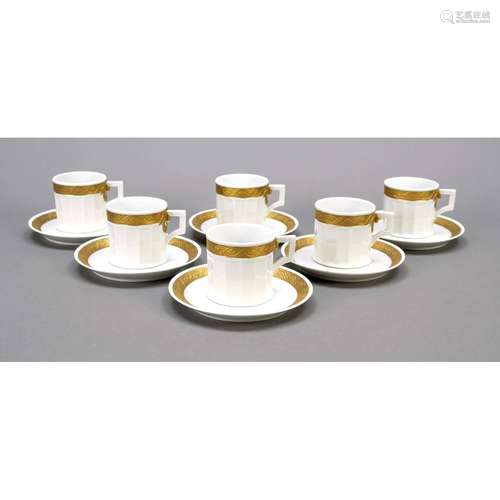 Six cups with saucers, Royal Cope