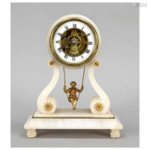 Table clock alabaster, France circa