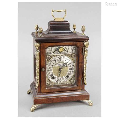 Table clock, 20th c., mahogany, mar