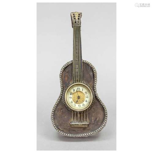 Guitar shaped table clock, circa 19