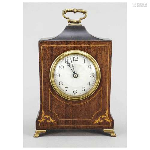 English table clock, oak, with ligh
