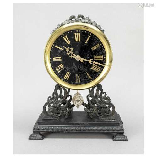 Table clock made of blackened white