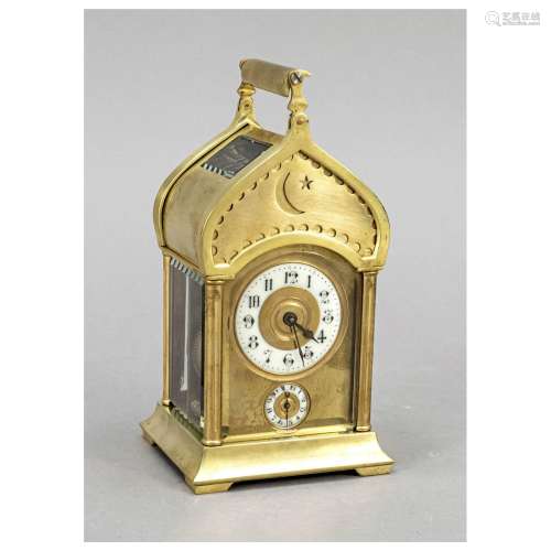 Travel alarm clock, late 19th c., M