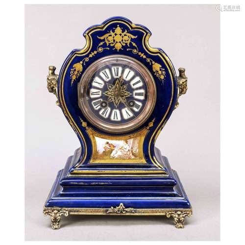blue porcelain clock, with partial