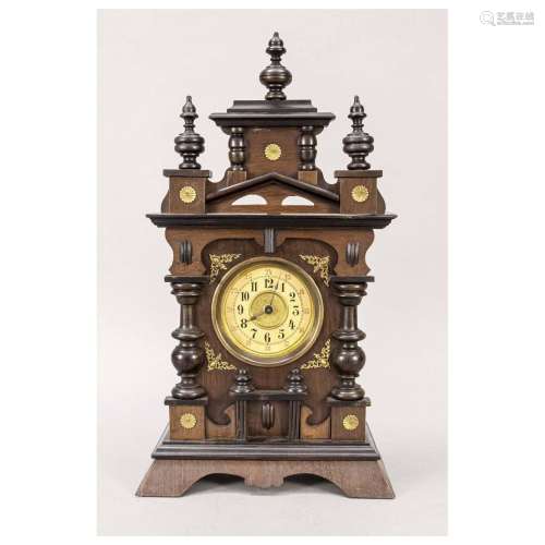 Wooden table clock end of 19th cent