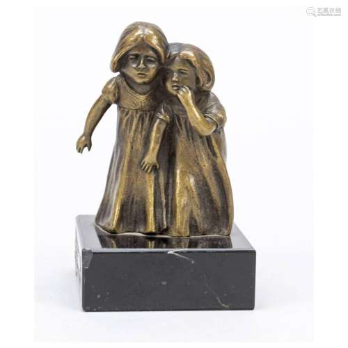 20th c. sculptor, two sisters, smal