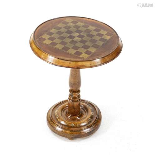 Side/chess table, 19th c., solid ma