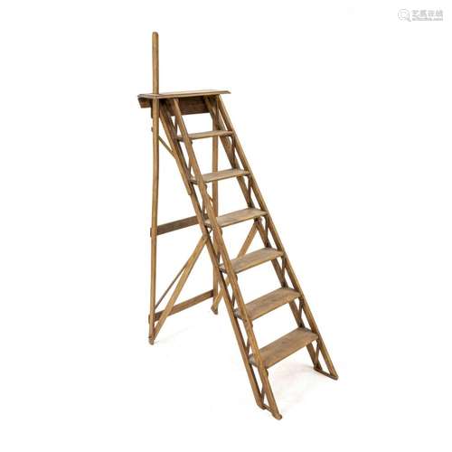 Library ladder, solid beech, 168 x