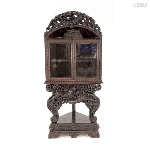 Corner display case, probably China