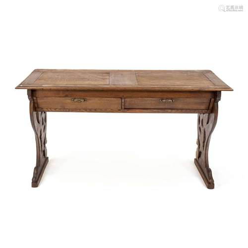 Console table, 19th c., oak, frame