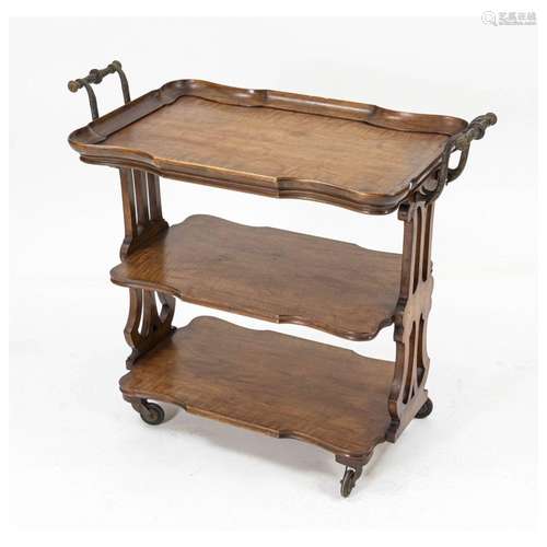 Serving trolley circa 1900, walnut,