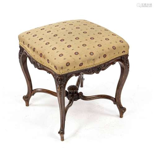 Footstool around 1900, walnut color